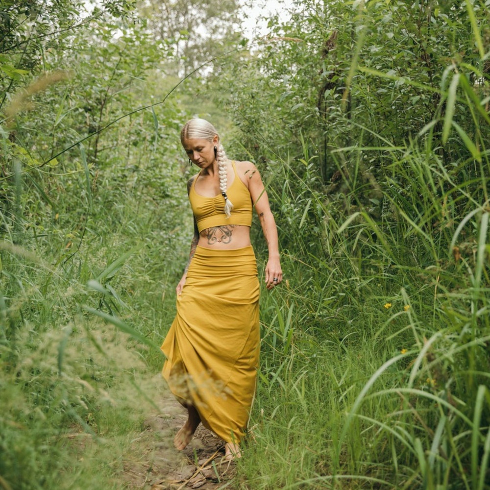 UnaPluma Sunflower Two-Piece Set | Bra Top L+ Convertible Skirt Dress OS